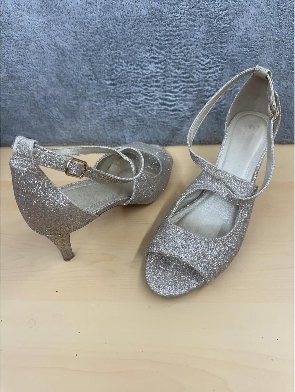 Champagne Glitter Heeled Sandals